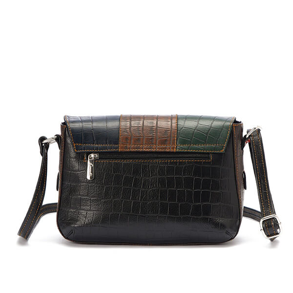 Multicolored Croc Leather Cross Bag