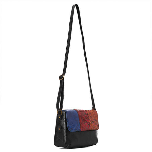 Multicolored Lizard Leather Cross Bag