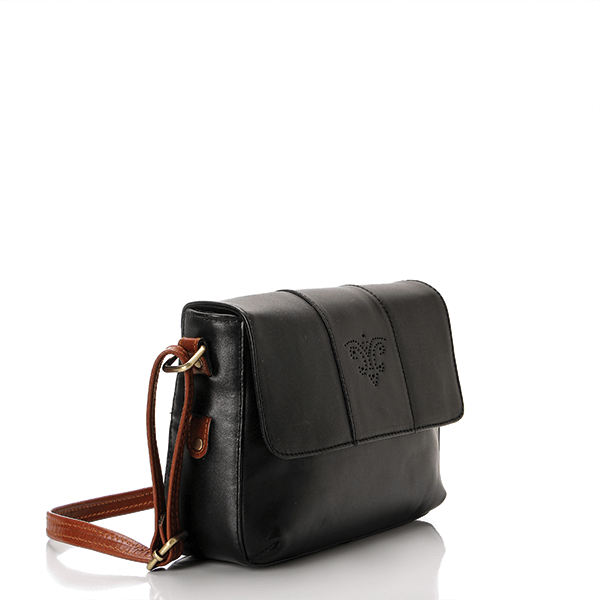 Black * Havana Vegan Leather Cross Bag