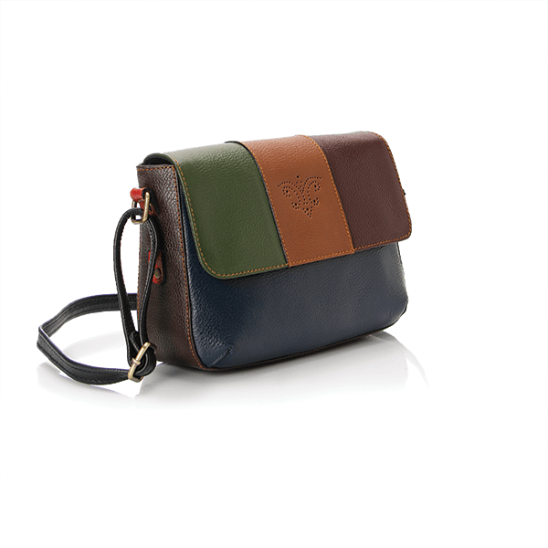 Multicolored Matt Leather Cross Bag