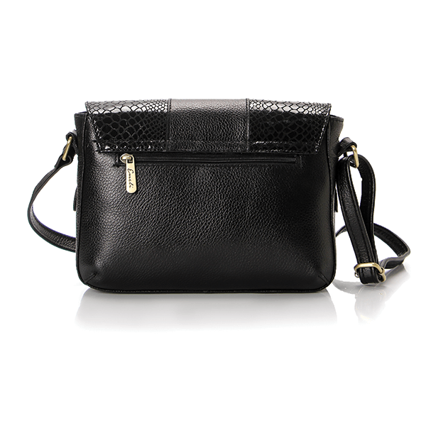 Black Lizard Leather Cross Bag