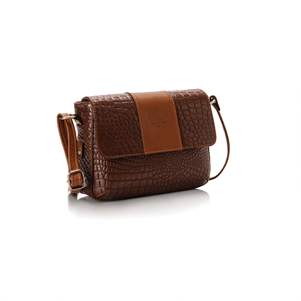 Havana Croc Leather Cross Bag