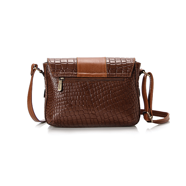 Havana Croc Leather Cross Bag