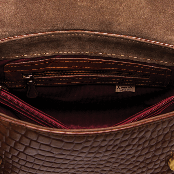 Havana Croc Leather Cross Bag