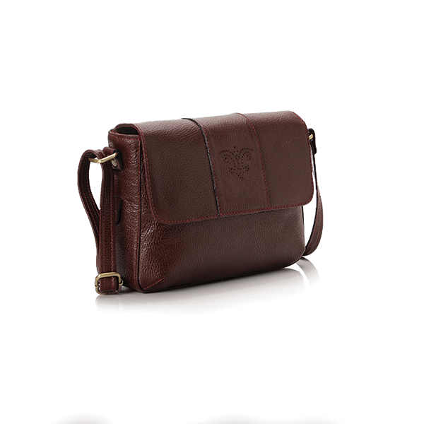 Burgundy Matt Leather Cross Bag