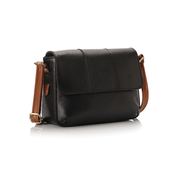 Black * Havana Matt Leather Cross Bag