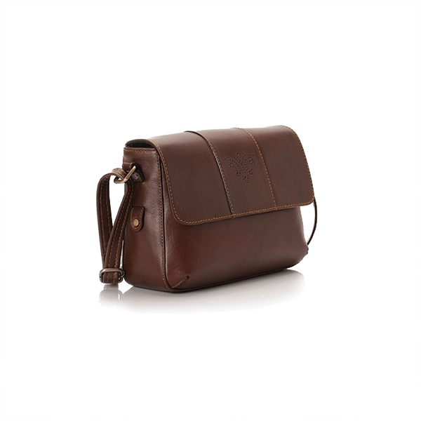 Brown Vegan Leather Cross Bag