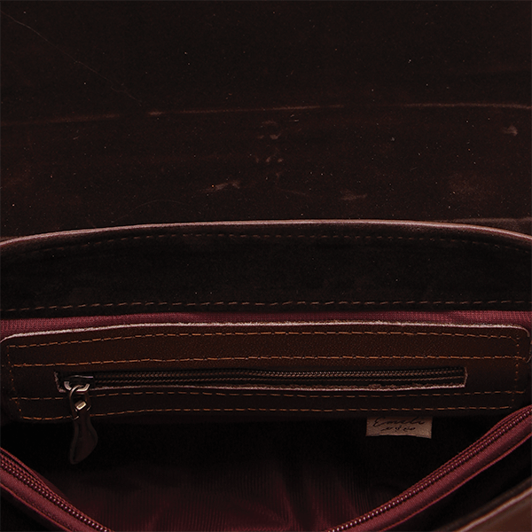 Brown Vegan Leather Cross Bag