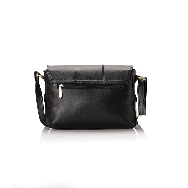 Black Vegan Leather Cross Bag