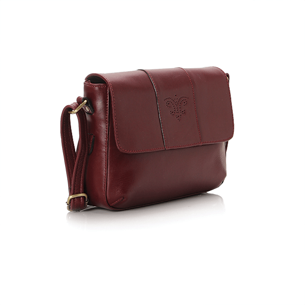 Burgundy Vegan Leather Cross Bag