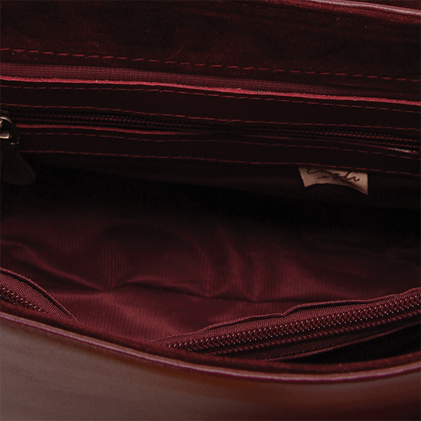 Burgundy Vegan Leather Cross Bag