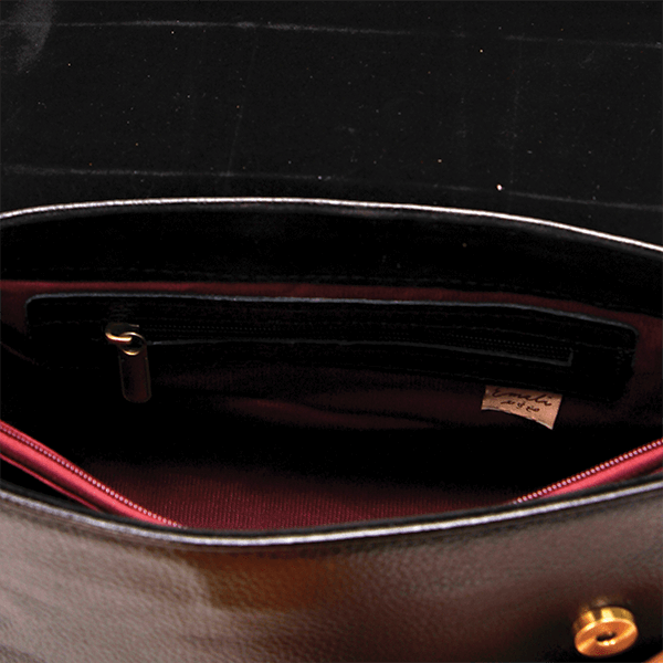 Black Matt Leather Cross Bag