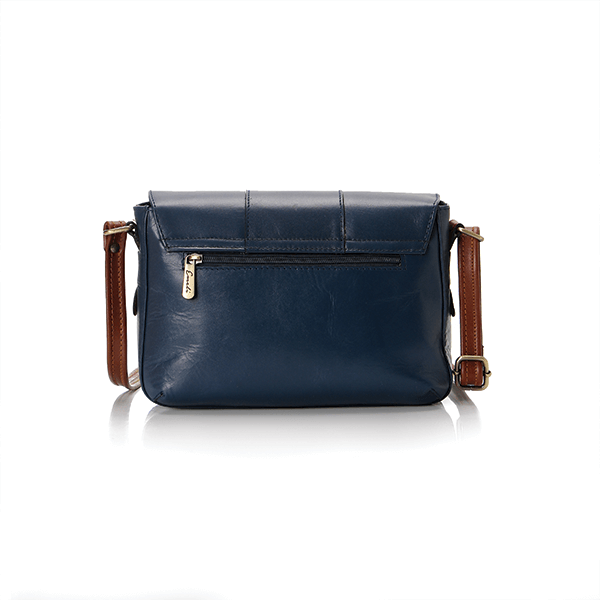 Navy Blue * Havana Leather Cross Bag