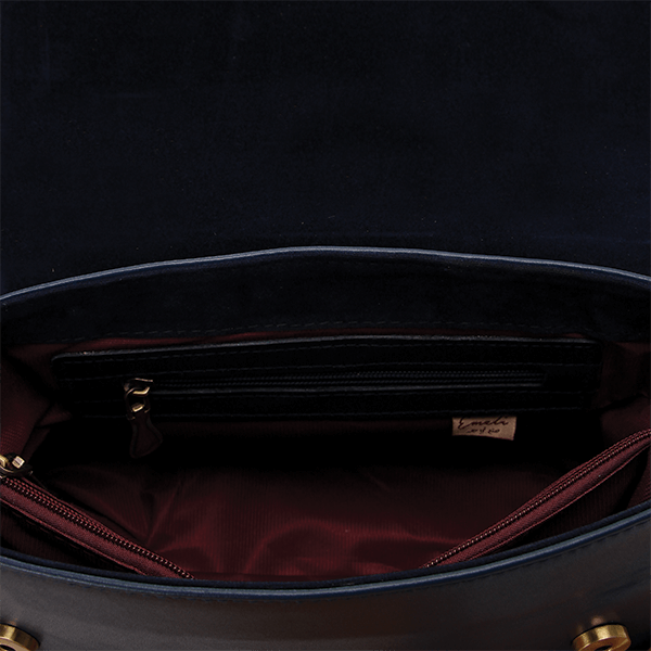 Navy Blue * Havana Leather Cross Bag