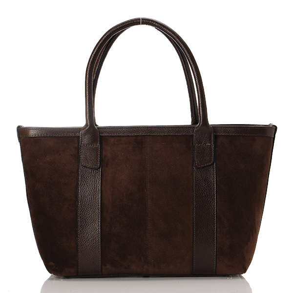 Brown Suede Leather Tote Bag