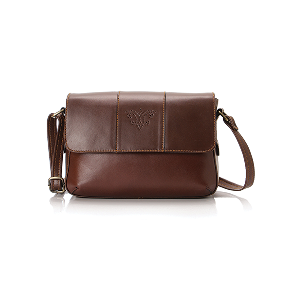 Brown Vegan Leather Cross Bag