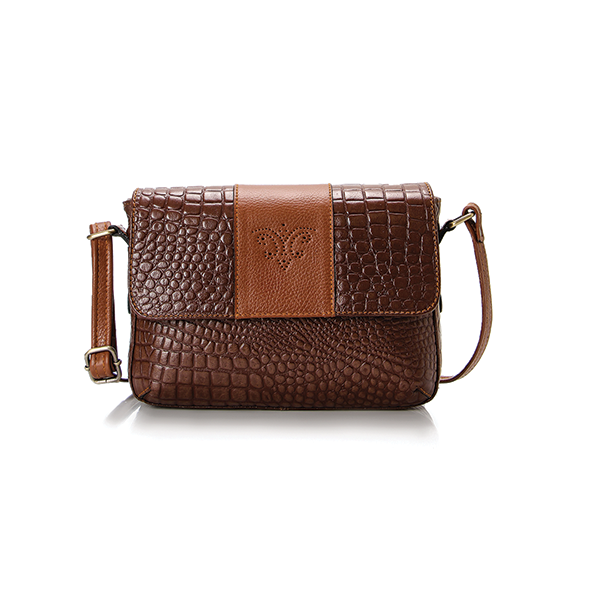 Havana Croc Leather Cross Bag