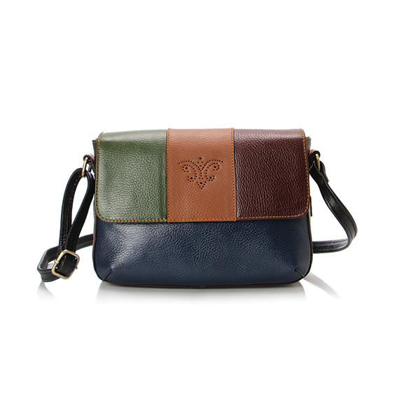 Multicolored Matt Leather Cross Bag