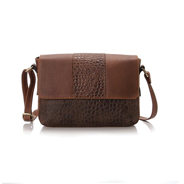 Vintage Brown Leather Cross Bag