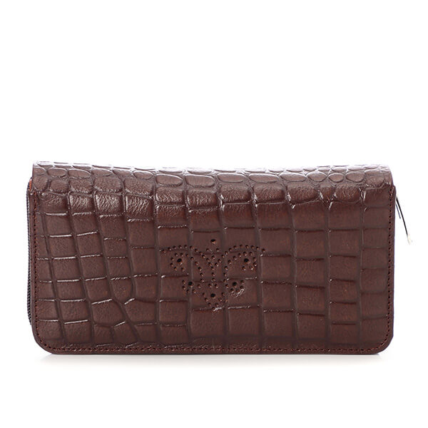 Havana Croc Brogue Leather Wallet