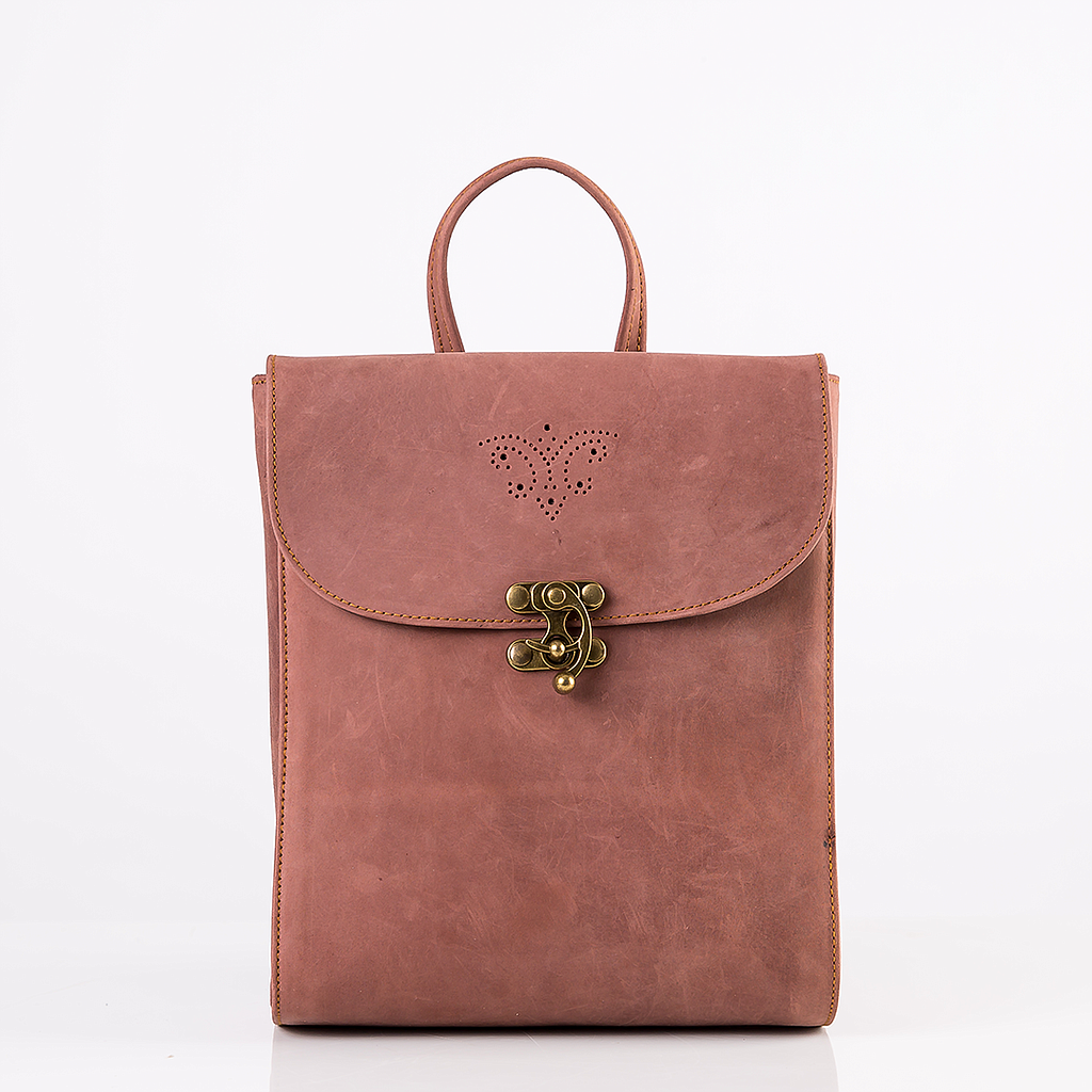 Vintage Brown Leather Brogue Backpack