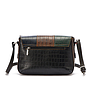 Multicolored Croc Leather Cross Bag