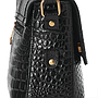 Black Croc Leather Cross Bag