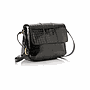 Black Metallic Leather Cross Bag