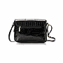 Black Metallic Leather Cross Bag