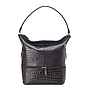 Black Croc Folded Tote