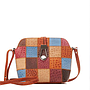 Patchwork Vintage Croc Crossbody Bag With Buckle